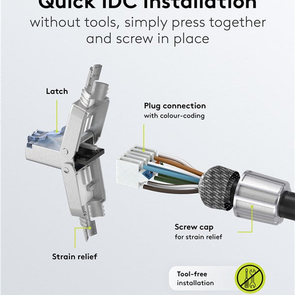 Conector RJ45 sin herramientas CAT6a - STP