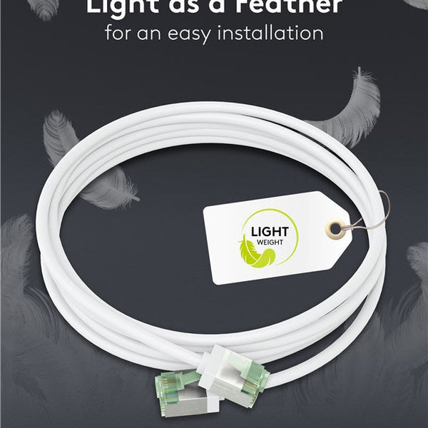Cable de conexión CAT 8.1 ultraflexible y delgado U/FTP de 0,5 m, color blanco 