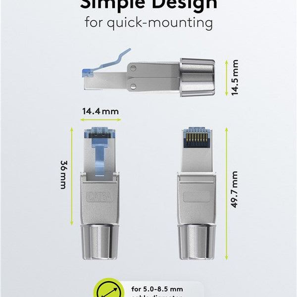 Conector RJ45 sin herramientas CAT6a - STP