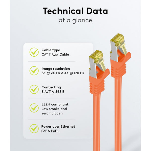 Cable de conexión SSTP/PiMF sin halógenos Cat7 3M naranja