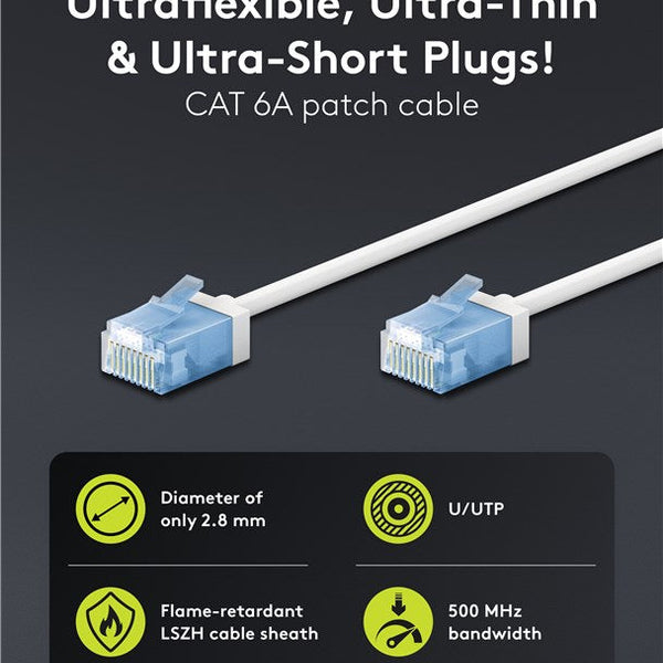 Ultraflex Dunne Cat6a Patchkabel U/UTP 0.25M Wit
