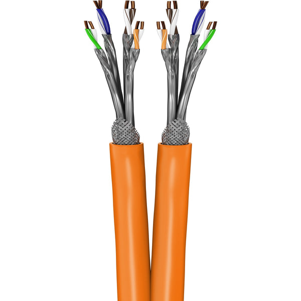 S/FTP CAT7 duplex network cable solid 50M 100% copper orange