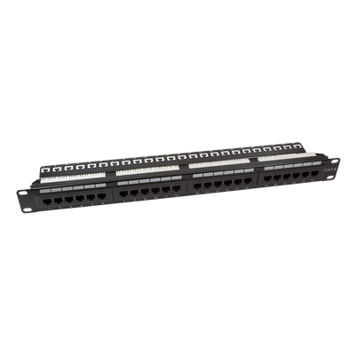Panel de conexión CAT6 de 24 puertos con barra trasera