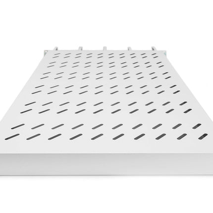 19 Inch 1U legbord voor 1000 mm diepe kasten incl. kabelmanagement, lichtgrijs