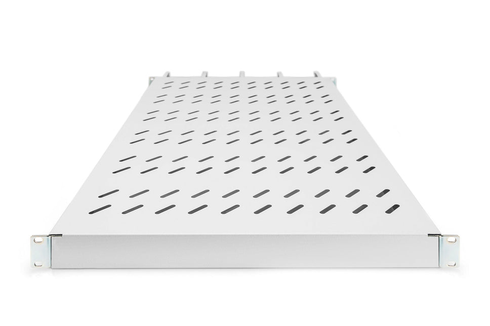 19 Inch 1U legbord voor 1000 mm diepe kasten incl. kabelmanagement, lichtgrijs
