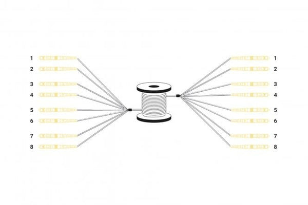 Cable de fibra óptica universal preensamblado de 100 m, monomodo OS2, 8 fibras, LC/UPC - LC/UPC 