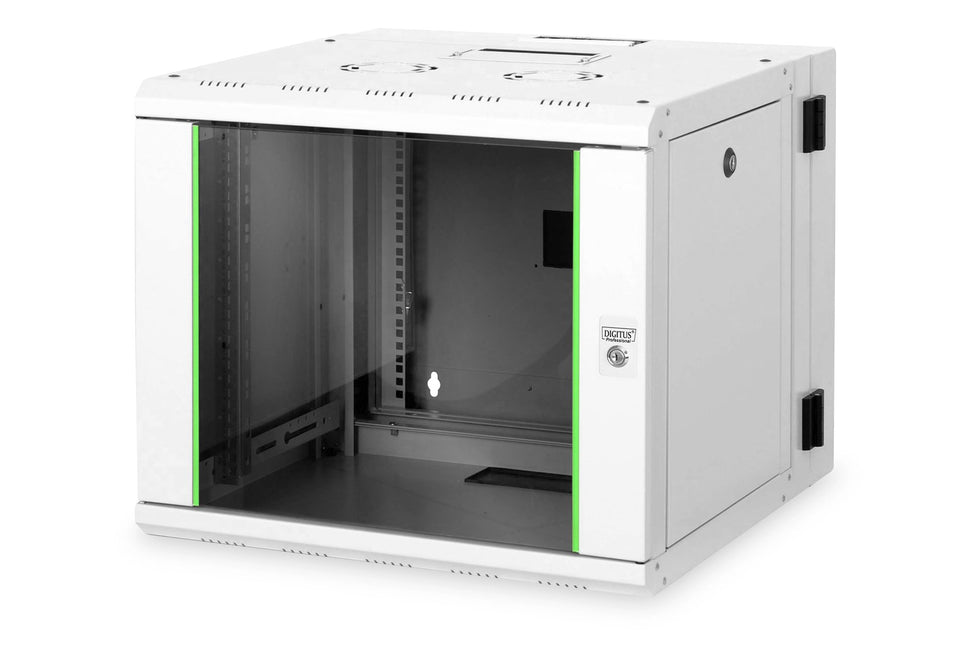 9U wandkast, Unique, 600x600x509 mm dubbel sectie, zwenkbaar, lichtgrijs (RAL 7035)