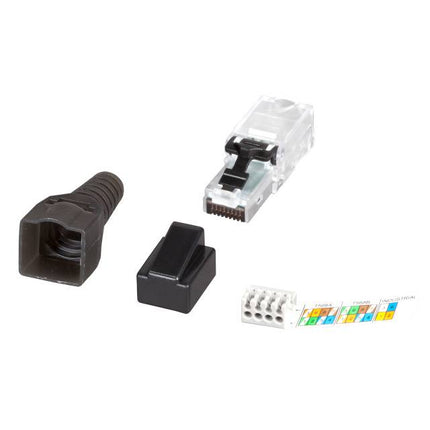 Conector sin herramientas CAT6a RJ45 - UTP para cables flexibles y rígidos