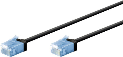 Cable de conexión CAT 6A ultraflexible y delgado U/UTP de 0,5 m, color negro