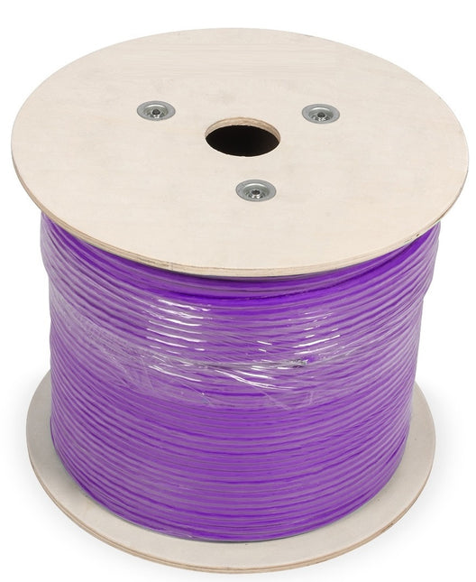 Cable de red UTP CAT6 rígido, 500 m, 100 % cobre, color morado