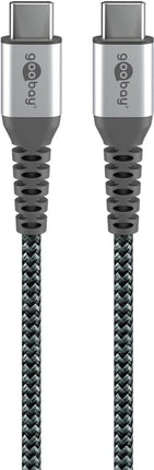 USB-C naar USB-C 2M textielkabel met metalen stekkers