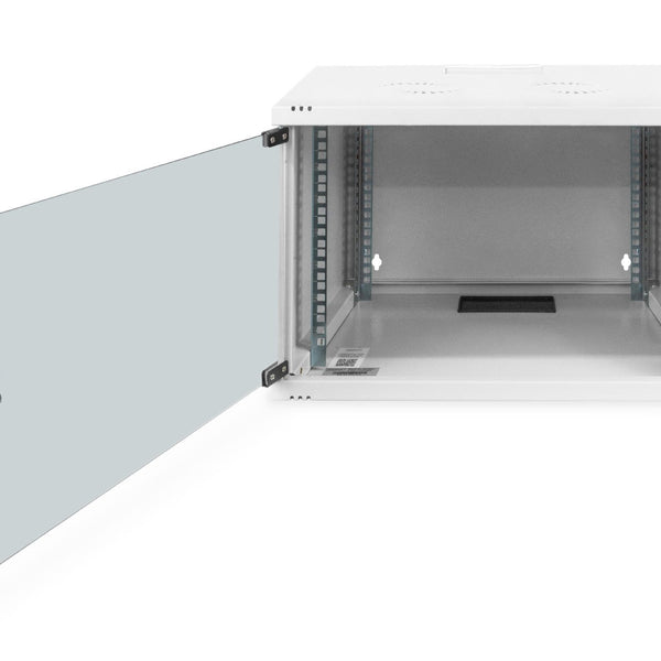 Armario de pared 7U, SOHO, sin montar, 540x400x370 mm, puerta frontal de cristal, gris claro