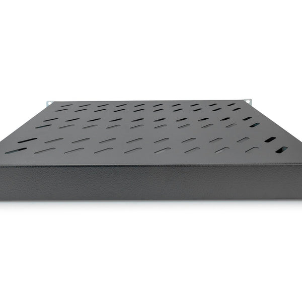 19 Inch 1U legbord voor 600 mm diepe rekken 43x483x358 mm, verstelbaar tot 550 mm diepte, zwart