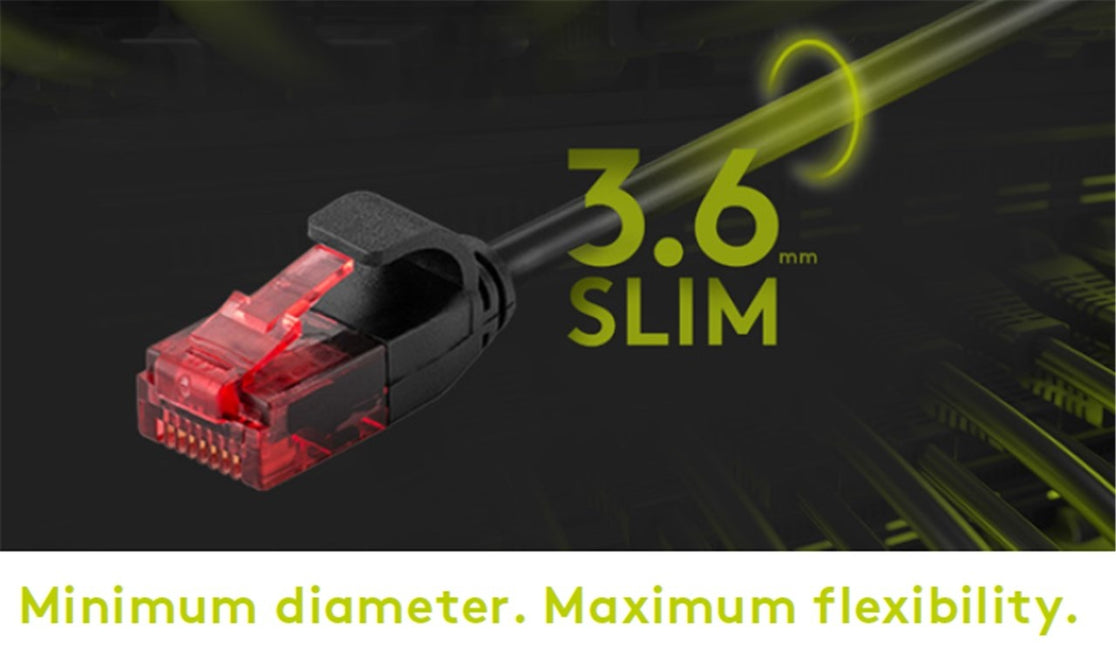Cable UTP SLIM CAT6 0,15 m negro 100 % cobre
