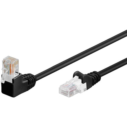 Cable UTP Cat5e de 5 metros, color negro, 1 en ángulo