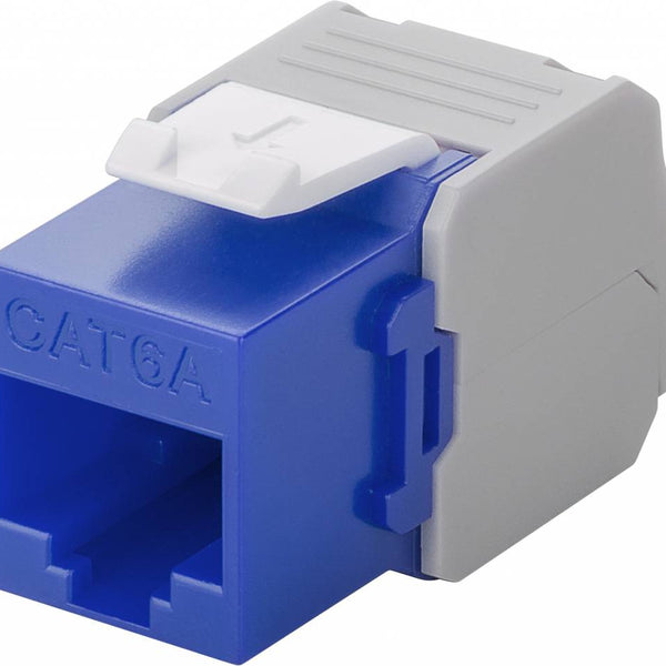 CAT6a Keystone RJ45 sin blindaje azul