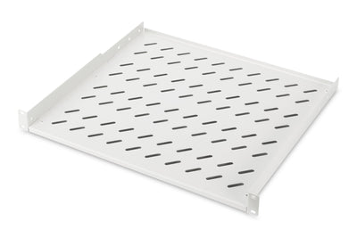 19 Inch 1U legbord voor rekken vanaf 600 mm diepte 44x482x400 mm, tot 15 kg, lichtgrijs (RAL 7035)