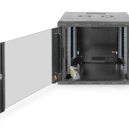 9U wall cabinet, Unique 600x600x509 mm, color black (RAL 9005)