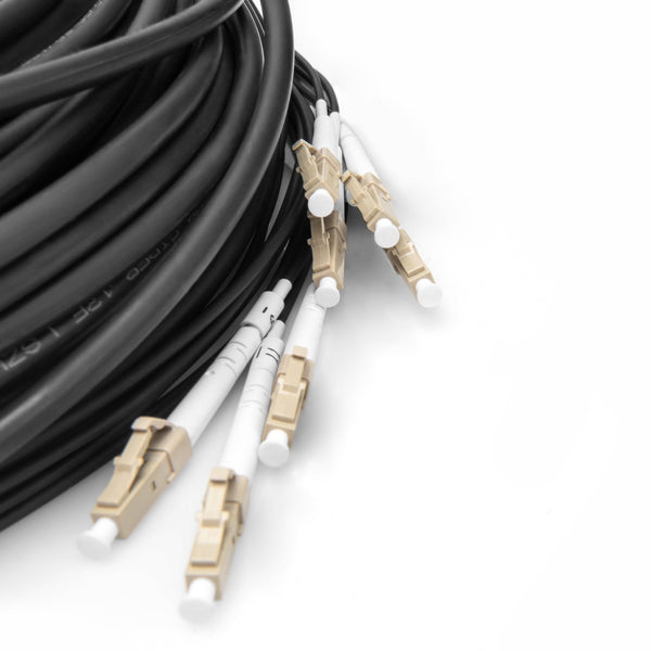 Cable de fibra óptica multimodo OM4, premontado, 75 m, 8 fibras, LC/UPC - LC/UPC