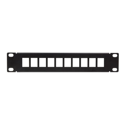 Panel de conexión para conector Keystone de 10 puertos de 10 pulgadas, color negro