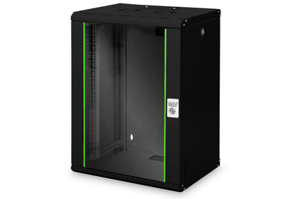 16U wall cabinet, Unique 600x450x820 mm, colour black (RAL 9005)