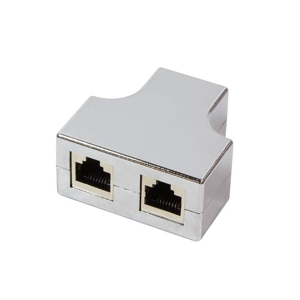Adaptador/divisor en T CAT5e de 1 x RJ45 a 2 x RJ45