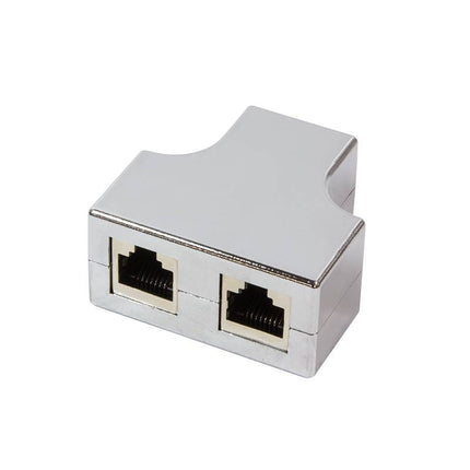 Adaptador/divisor en T CAT5e de 1 x RJ45 a 2 x RJ45