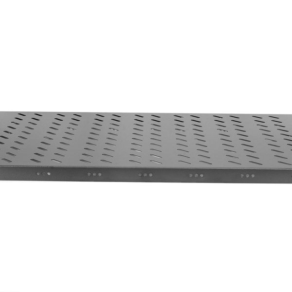 Estantería 1U de 19 pulgadas para racks desde 1000 mm de profundidad 44x486x770 mm, hasta 50 kg, color negro (RAL 9005)