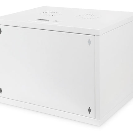 Armario de pared 7U, SOHO, sin montar, 540x400x370 mm, puerta frontal de cristal, gris claro
