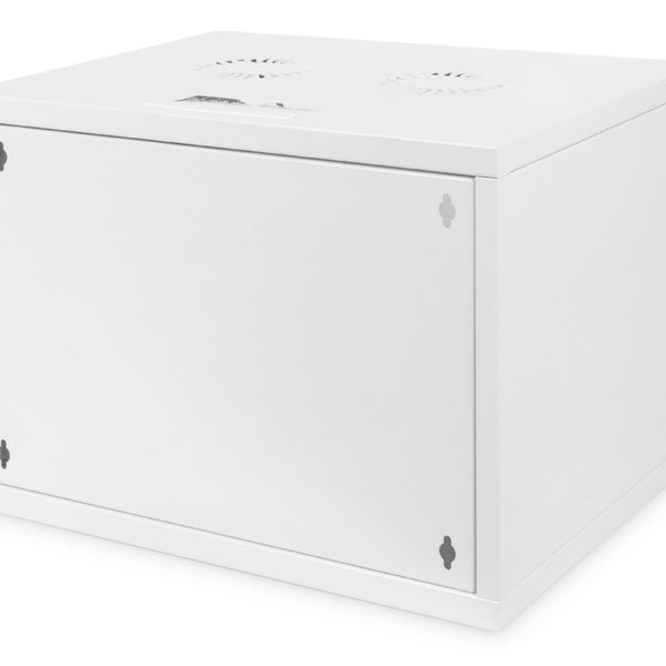 Armario de pared 7U, SOHO, sin montar, 540x400x370 mm, puerta frontal de cristal, gris claro