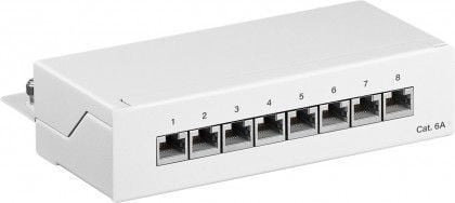 Panel de conexión mini/de escritorio CAT6a de 8 puertos blanco