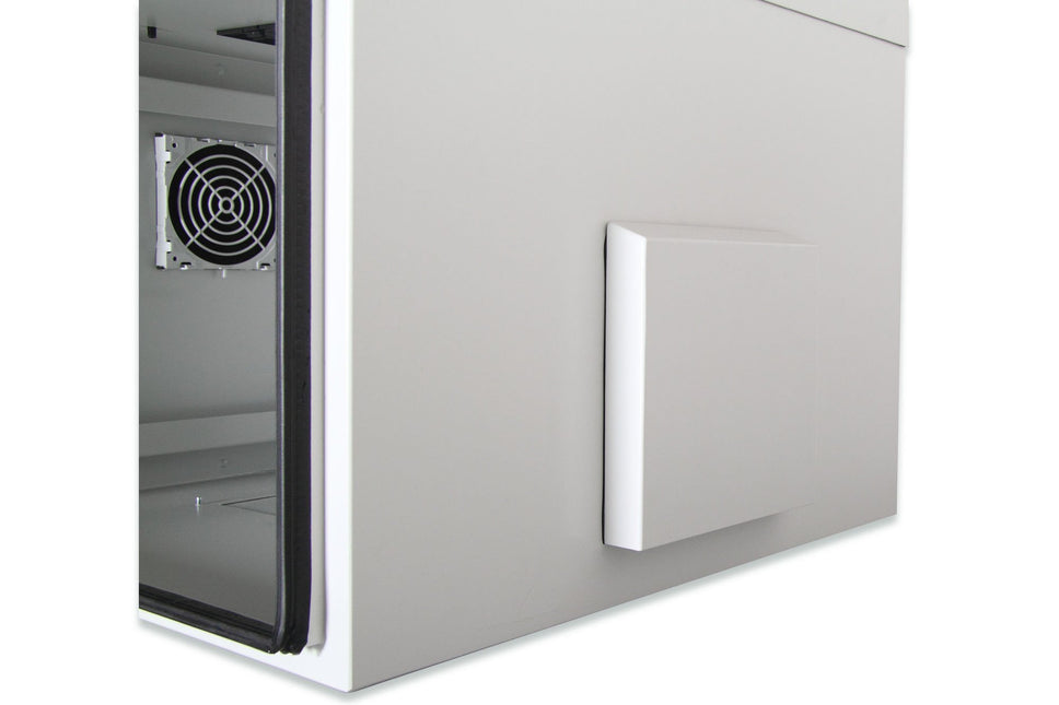 16U wandkast, buiten, IP55 600x600x891 mm, kleur lichtgrijs (RAL 7035)