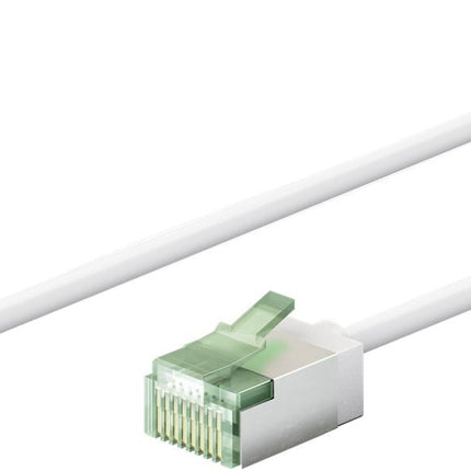 Cable de conexión CAT 8.1 ultraflexible y delgado U/FTP de 0,25 m, color blanco 