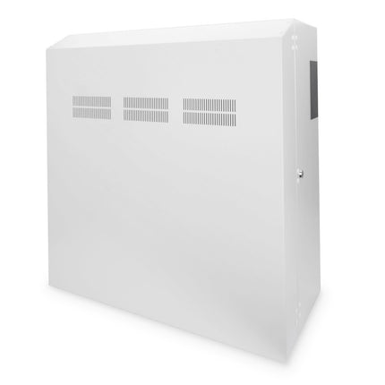 Wandkast, slank 800x640x309 mm, 6U verticaal, kleur lichtgrijs (RAL 7035)