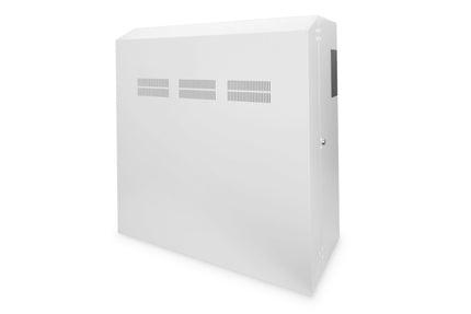 Wandkast, slank 800x640x309 mm, 6U verticaal, kleur lichtgrijs (RAL 7035)