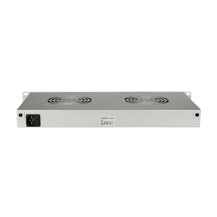 Unidad de ventilador 1U con 2 ventiladores, gris de 19 pulgadas