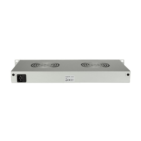 Unidad de ventilador 1U con 2 ventiladores, gris de 19 pulgadas