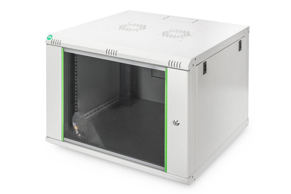 7U wandkast, Dynamic Basic 600x600x389 mm, kleur lichtgrijs (RAL 7035)