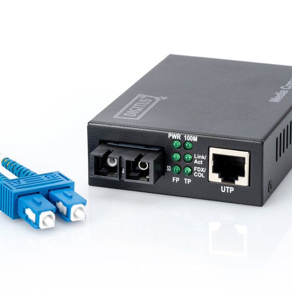 DIGITUS Convertidor de Medios Fast Ethernet 20km, RJ45/SC