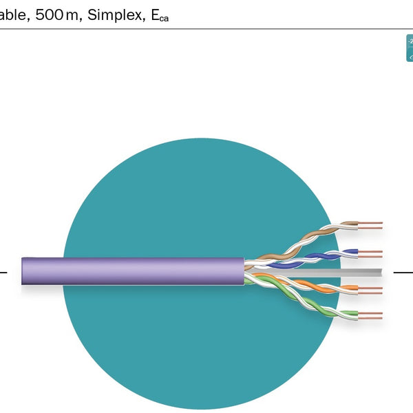 Cable UTP CAT6 rígido 100M 100% cobre morado