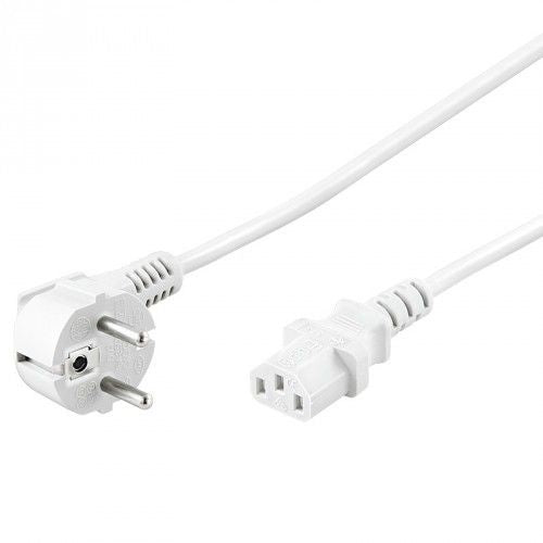 Cable de alimentación CEE 7/7 acodado (macho) a C13 (hembra) 1,5 m blanco