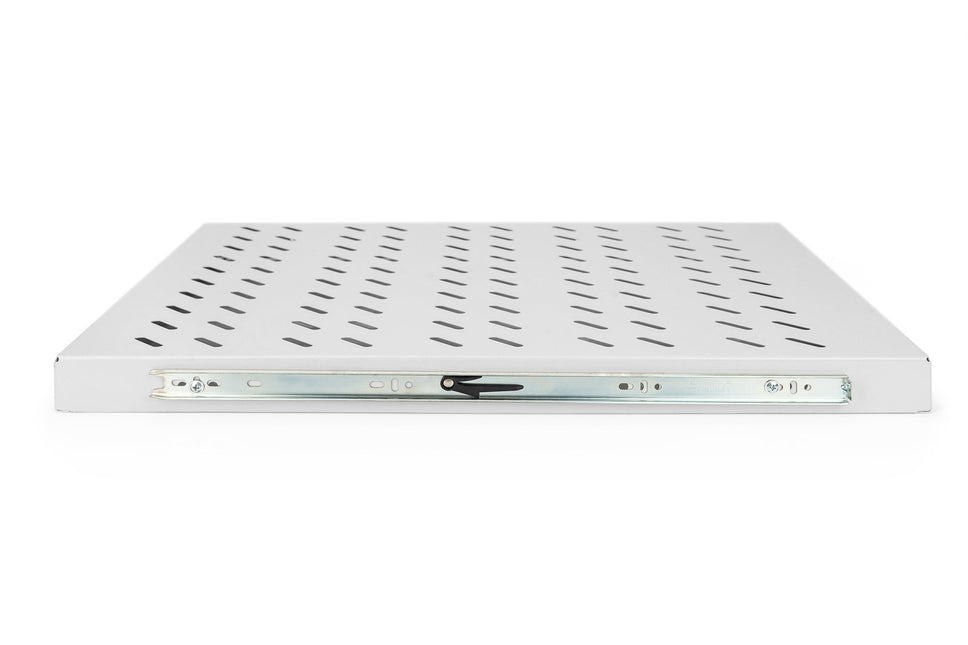 1U uitschuifbaar legbord voor 800 mm diepe rekken 40x484x568 mm, tot 25 kg, lichtgrijs (RAL 7035)