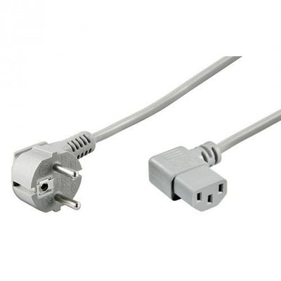 Cable de alimentación CEE 7/7 acodado (macho) a C13 acodado (hembra) 2 m gris
