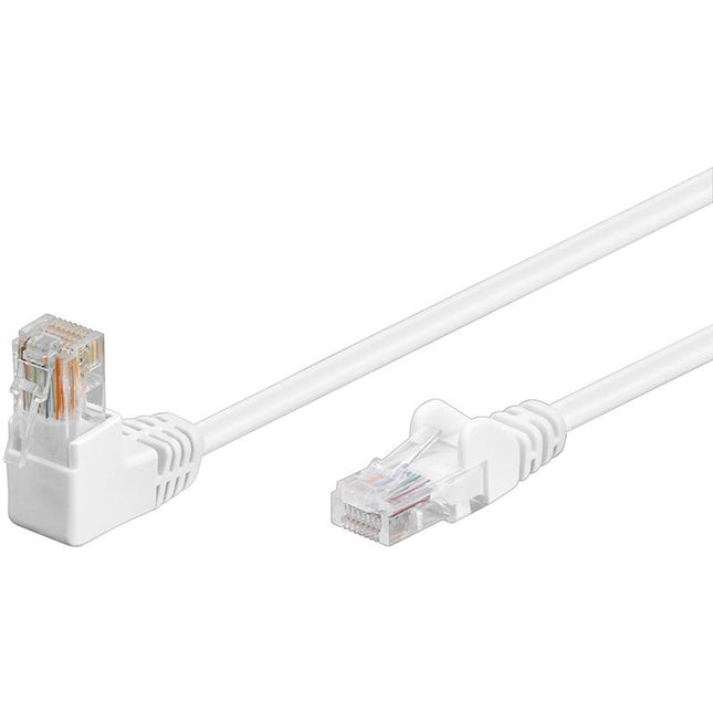 Cable UTP Cat5e de 1 metro, color blanco, 1 x en ángulo
