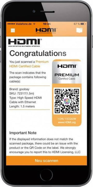 Cable HDMI™ de alta velocidad premium con Ethernet, chapado en oro de 3 m