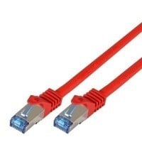 Cable de conexión SSTP/PiMF Cat7 de 30 m, rojo, sin halógenos