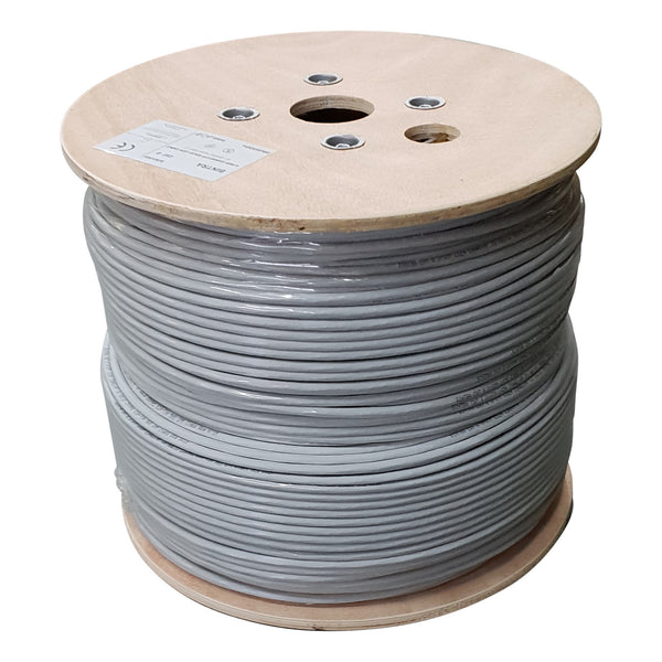 Cable de red S/FTP CAT6, rígido, 500 m, 100 % cobre, gris