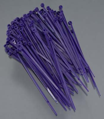 Bridas para cables 200mm moradas 100 piezas