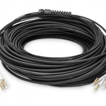 Pre-assembled Fiberglass 75 M  Universal Breakout Cable, Multi Mode OM4, 8 Fibers, LC/UPC - LC/UPC