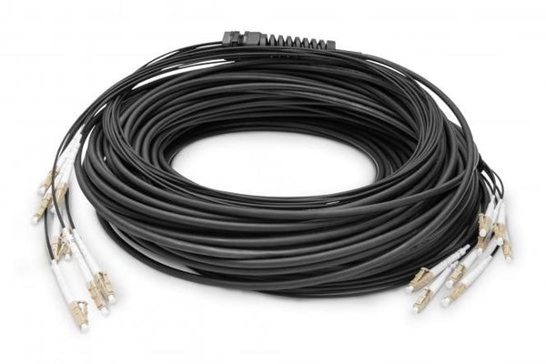 Cable de fibra óptica multimodo OM4, premontado, 75 m, 8 fibras, LC/UPC - LC/UPC